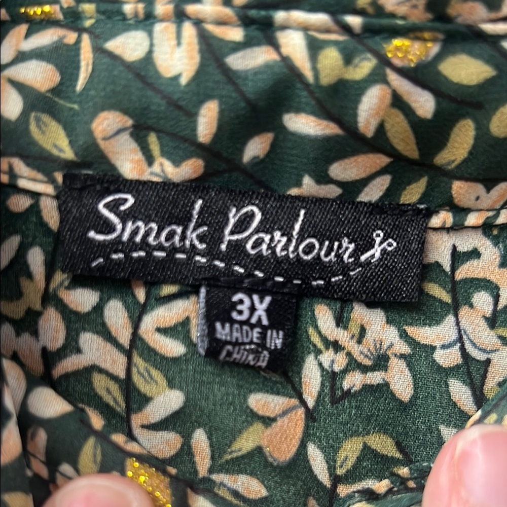 Smak Parlour Gold & Green Blouse - Picture 2 of 7